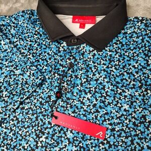 Redvanly Polo Shirt‎ Mens Large Malibu Brewer Floral Golf Stretch Performance